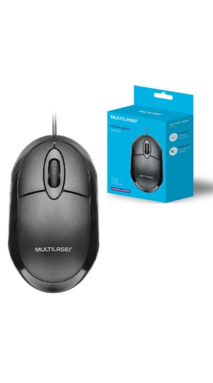 MOUSE ÓPTICO C/FIO USB PRETO MO300