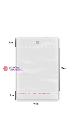 SACO ADESIVADO C/ABA 10X15+3+3CM PT/100