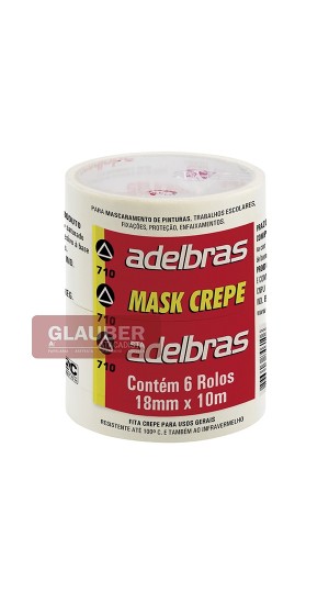FITA ADESIVA CREPE 18 MM X 10 METROS PT/06