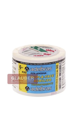 FITA ADESIVA DUPLA FACE 12 MM X 30 METROS PT/06